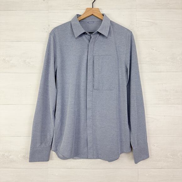 Kit + Ace Mens City Tech Long Sleeve Button Down Shirt Size Medium Performance - Picture 2 of 16